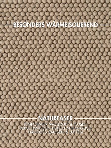 Wollteppich Diana rund Wolle - Beige