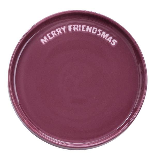 Teller GOOD VIBES MERRY FRIENDSMAS Porzellan - Lila