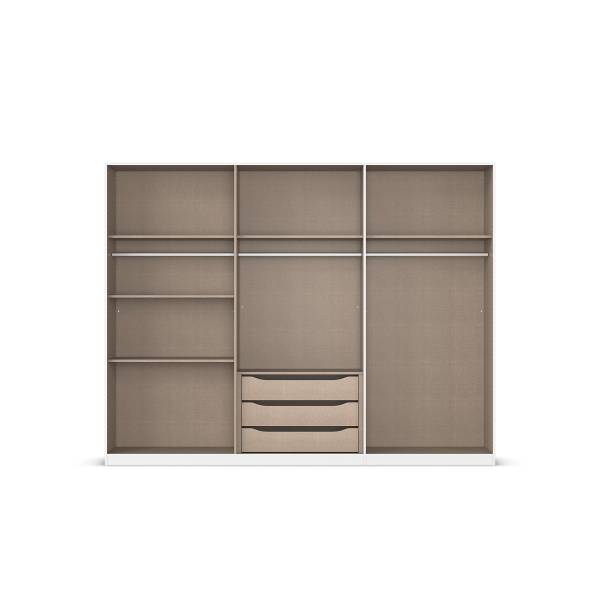 Drehtürenschrank Skyla Typ A Grauspiegel - Graumetallic - 271 x 210 cm - Comfort