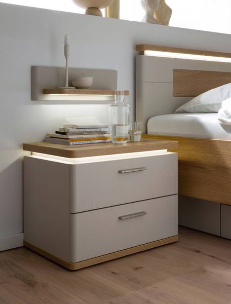 Wandboard Murazo Kaschmir / Eiche Evoke Dekor - Mit LED-Streifen