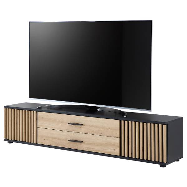 TV-Lowboard Cirbir Eiche Artisan Dekor / Schwarz