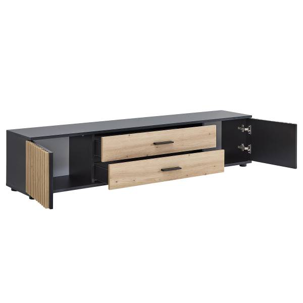 TV-Lowboard Cirbir Eiche Artisan Dekor / Schwarz
