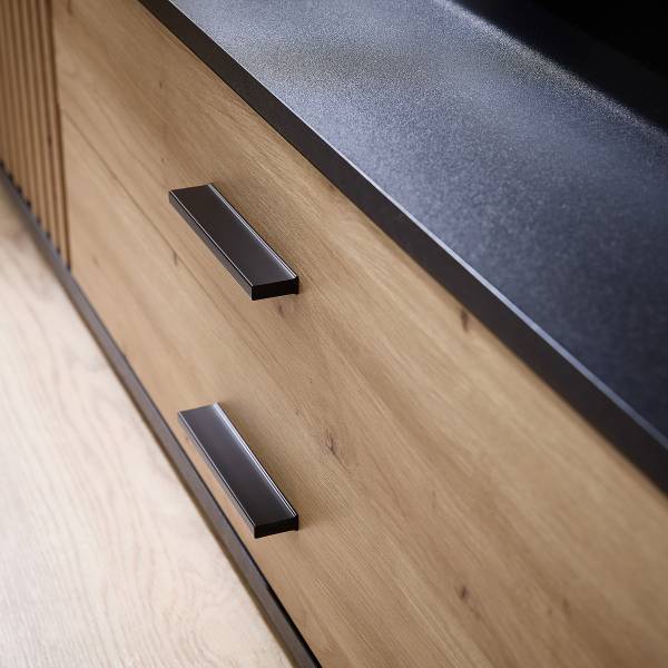 TV-Lowboard Cirbir Eiche Artisan Dekor / Schwarz