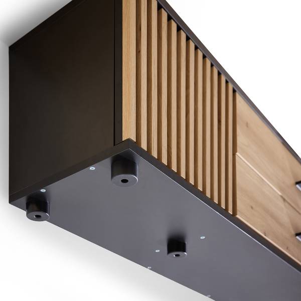 TV-Lowboard Cirbir Eiche Artisan Dekor / Schwarz