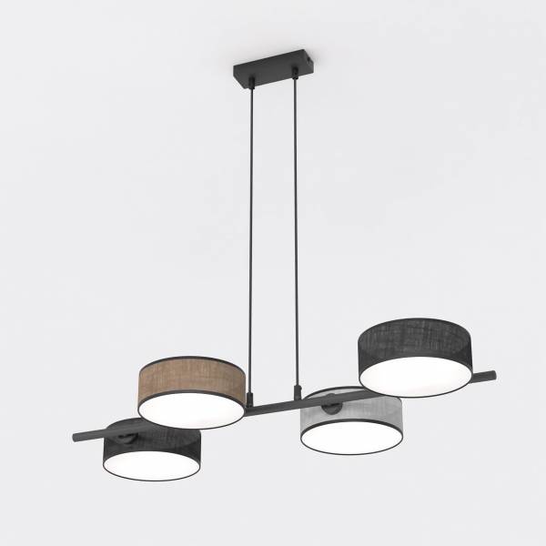 Suspension Drumz Type A Acier / tissu mixte - Multicolore - Nb d'ampoules : 4