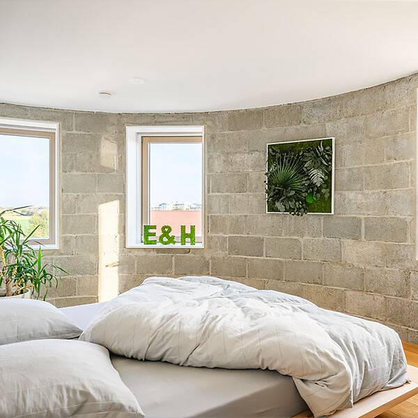 Panneau décoratif design jungle Type C Plantes - Chêne - 80 x 80 cm