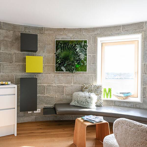 Panneau décoratif design jungle Type C Plantes - Chêne - 80 x 80 cm