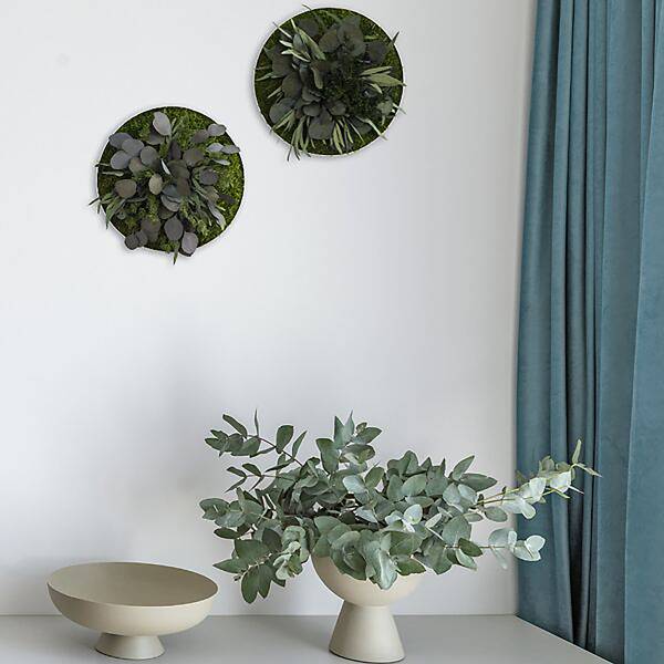 Decoratief paneel Leafs groen - roestvrij staal - andere - 34 x 34 x 15 cm