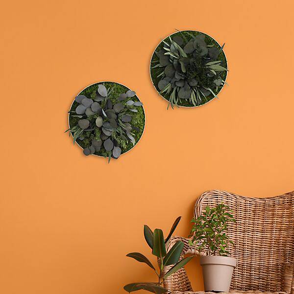 Decoratief paneel Leafs groen - roestvrij staal - andere - 34 x 34 x 15 cm