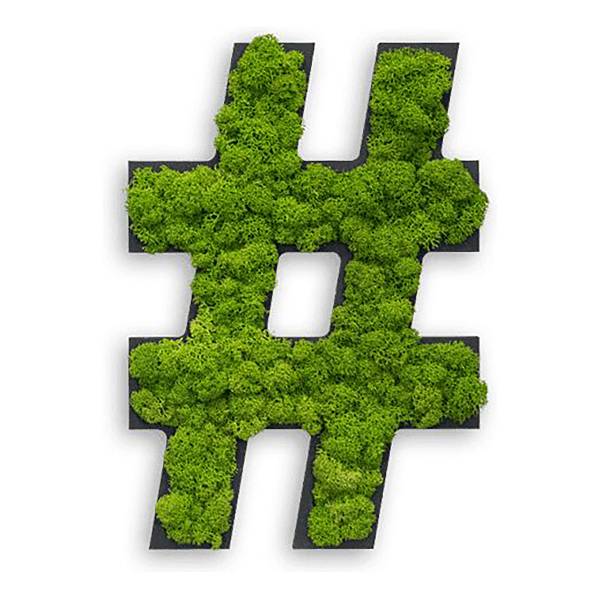 Dekopanel Hashtag Moos - Grün / Schwarz
