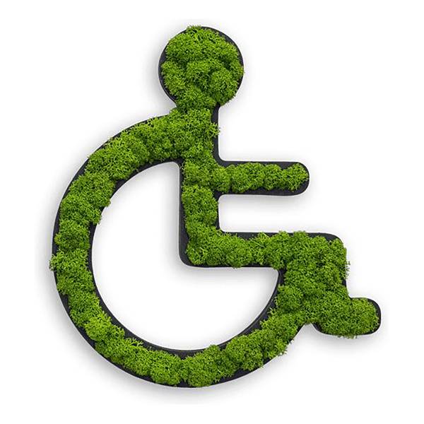 Panneau décoratif Fauteuil roulant Mousse - Vert / Noir