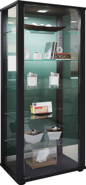 Standvitrine Kavisa Schwarz - Höhe: 115 cm - 5
