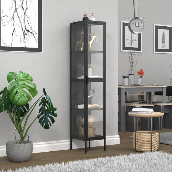 Standvitrine Floka Schwarz