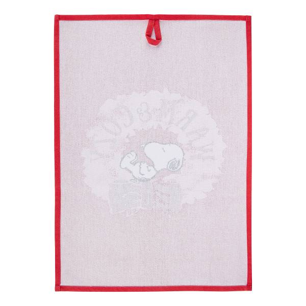 Theedoek PEANUTS katoen - rood/roze