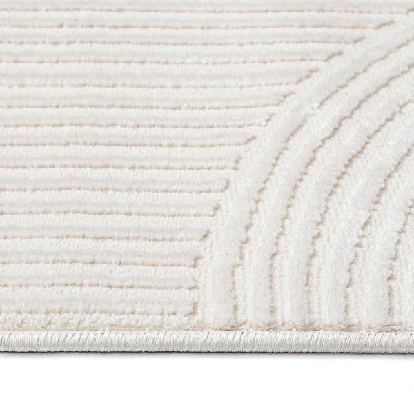 Kurzflorteppich Moda Typ A Rund Webstoff - Weiß - Durchmesser: 200 cm