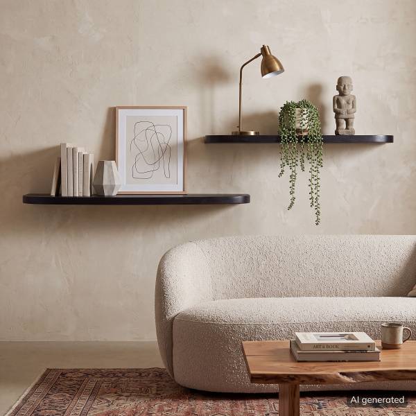 Massives Wandboard GRABZA Akazie Schwarz - Breite: 90 cm