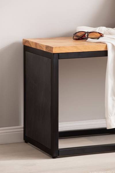 Banc de penderie Bohiro Acacia / Noir