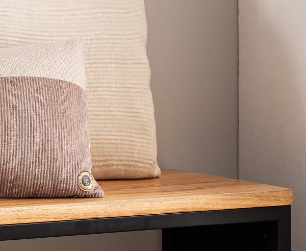 Banc de penderie Bohiro Acacia / Noir