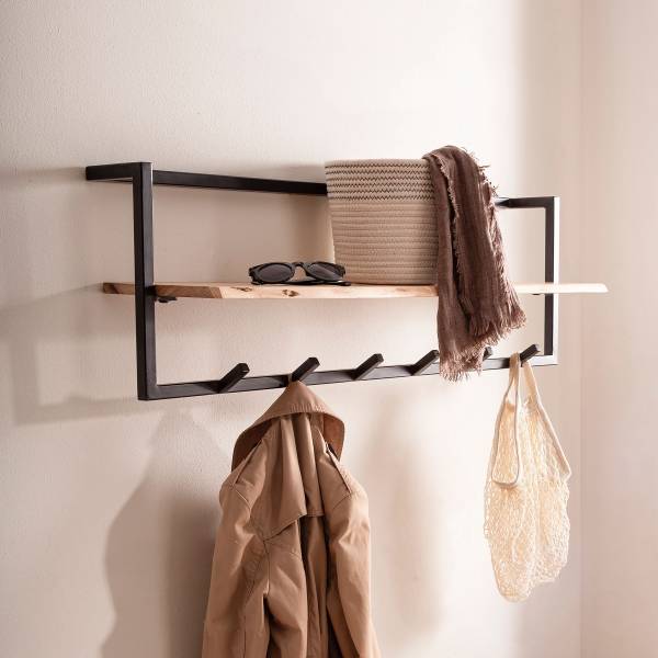 Wandgarderobe Selico Typ B Akazie / Schwarz