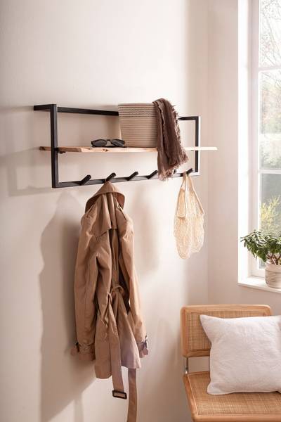 Wandgarderobe Selico Typ B Akazie / Schwarz
