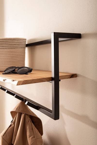 Wandgarderobe Selico Typ B Akazie / Schwarz