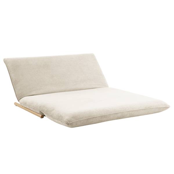 Divano letto LEVILL Tessuto Valdis: crema - Quercia chiara