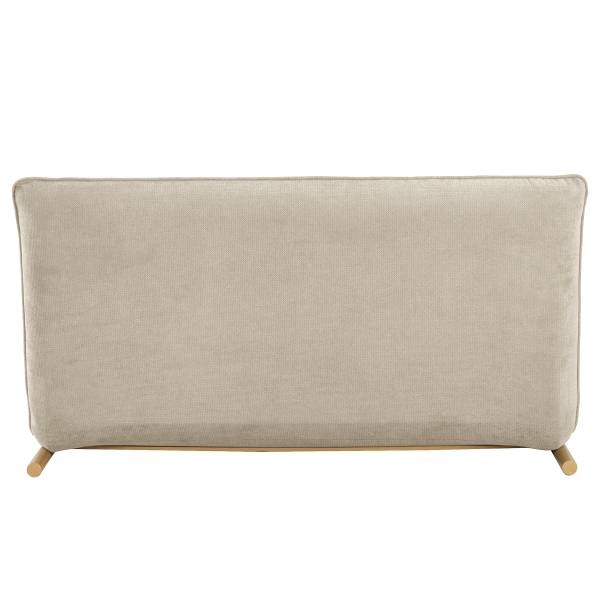 Divano letto LEVILL Tessuto Valdis: crema - Quercia chiara