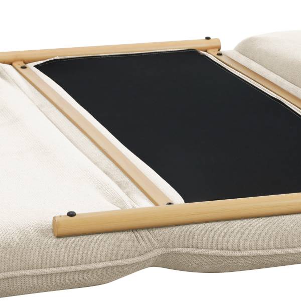 Divano letto LEVILL Tessuto Valdis: crema - Quercia chiara
