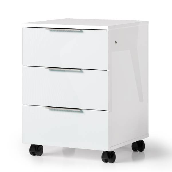Cassettiera con ruote Fins Bianco lucido