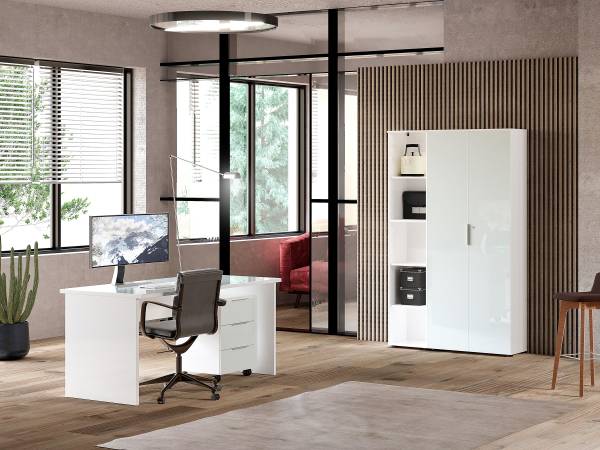 Cassettiera con ruote Fins Bianco lucido