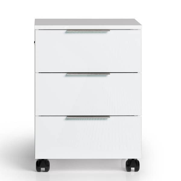 Cassettiera con ruote Fins Bianco lucido