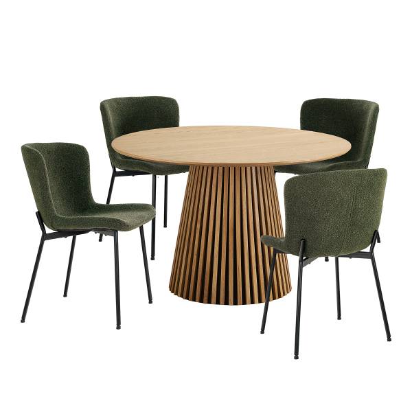 Set di 5 mobili da esterno Zemya vero legno impiallacciato