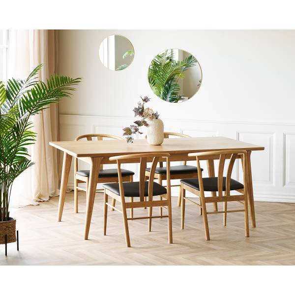 Tavolo da pranzo allungabile Atuwo vero legno impiallacciato