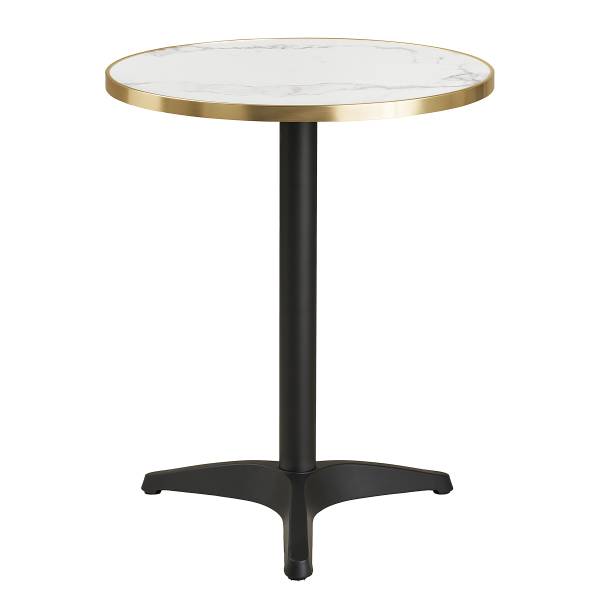 Bistrotisch Ionis Marmor Weiß Dekor-Gold / Schwarz