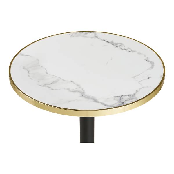 Bistrotisch Ionis Marmor Weiß Dekor-Gold / Schwarz