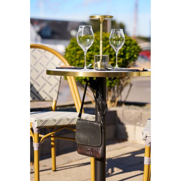 Bistrotisch Ionis Marmor Weiß Dekor-Gold / Schwarz