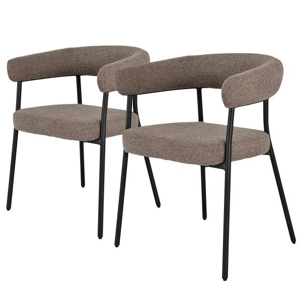 Set 2 sedie con braccioli Rapphi tessuto