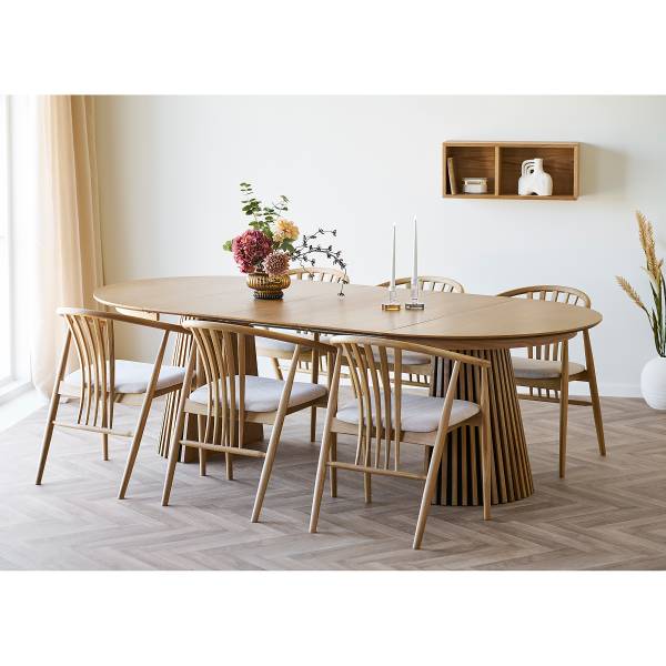 Ausziehbarer Esstisch Ladok Typ A Echtholz furniert - Eiche