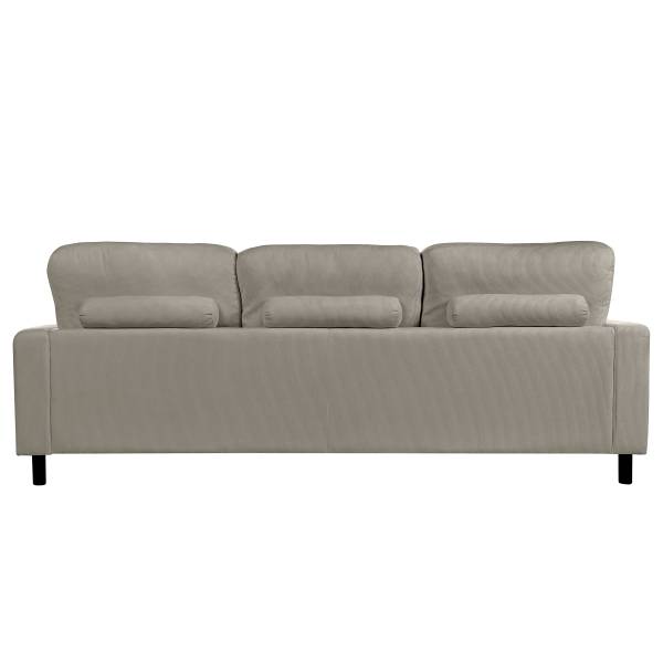 Ecksofa GANICK mit Longchair Cordstoff Fjella: Hellgrau