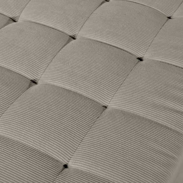 Ecksofa GANICK mit Longchair Cordstoff Fjella: Hellgrau