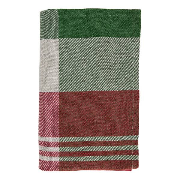 Theedoek HIGHLANDS katoen - rood/groen