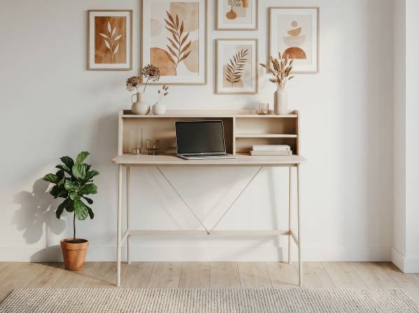 Scrivania Demey Beige - Acciaio - 115 x 106 x 55 cm
