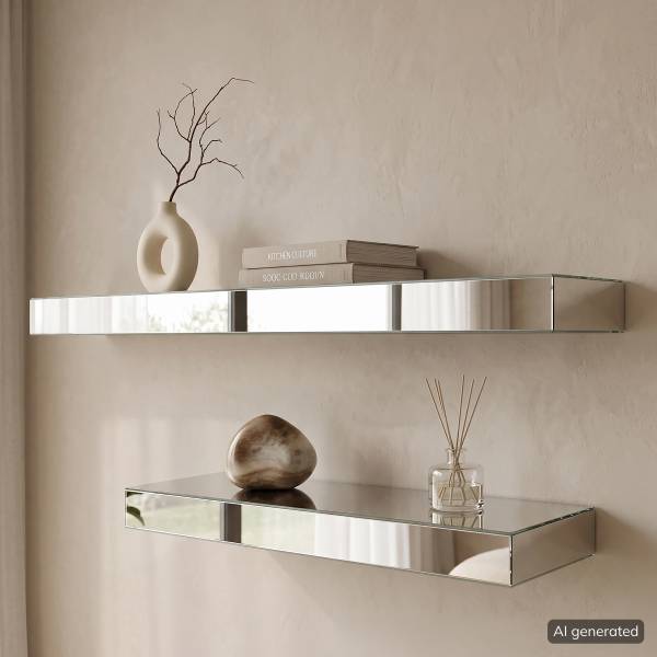 Mensola specchio NORRMI Specchio - Larghezza: 100 cm - Set da 1