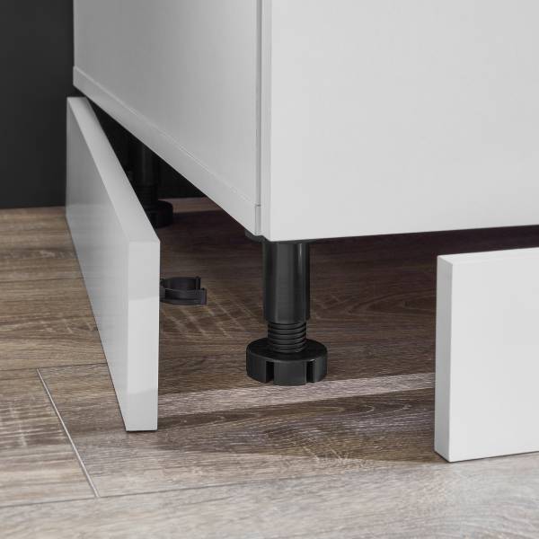 Cucina Lobbach larga 270 cm Bianco / Effetto rovere - Senza utensili di cucina