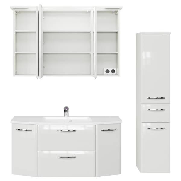 Badkamerset Quickset 326 3-dlg Keramiek hoogglans wit/wit