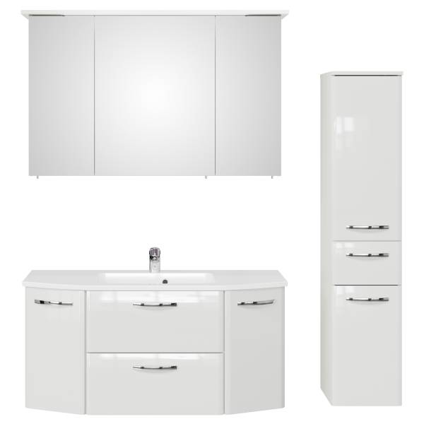 Badkamerset Quickset 326 3-dlg Keramiek hoogglans wit/wit