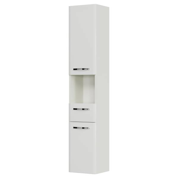 Hochschrank Quickset 326 2 Türen Hochglanz Weiß / Weiß