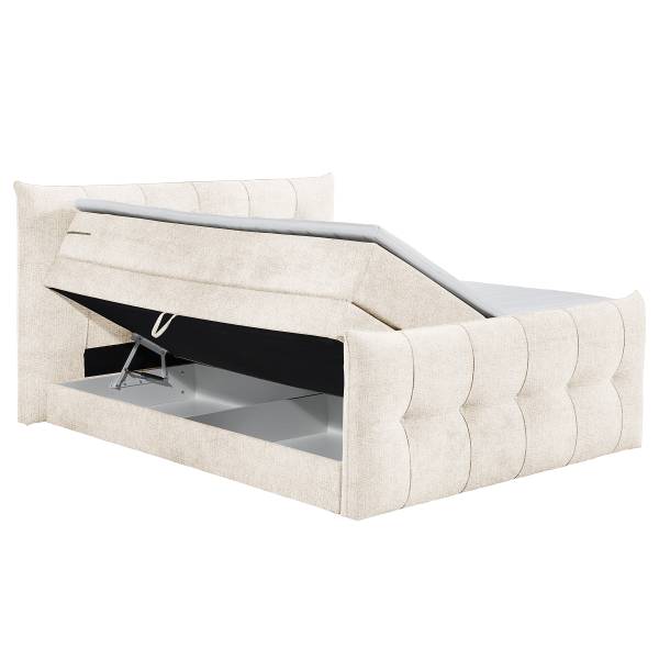Letto boxspring Sachui Ciniglia Triss: bianco caldo