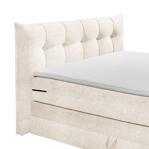 Letto boxspring Sachui Ciniglia Triss: bianco caldo