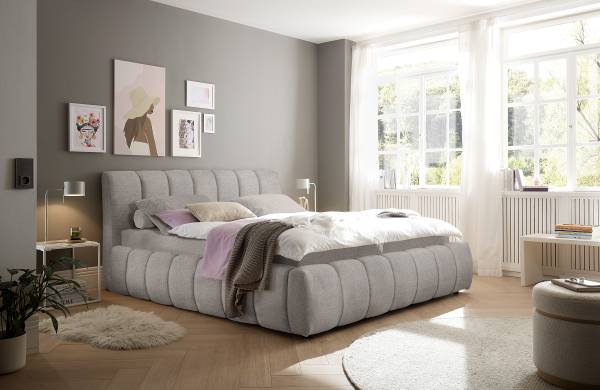 Polsterbett Noripo Chenille Triss: Silber
